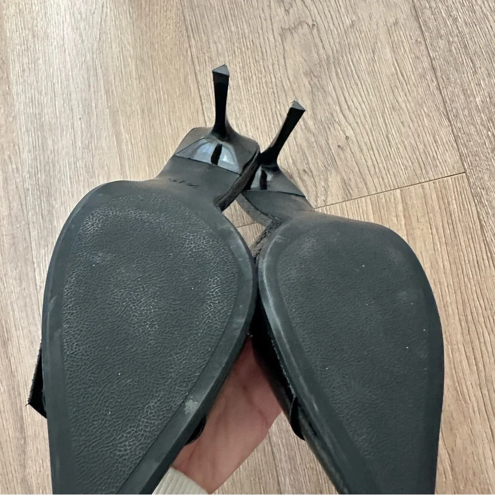 Zara Black Pointed Toe Buckle Heels - Picture 5 of 5